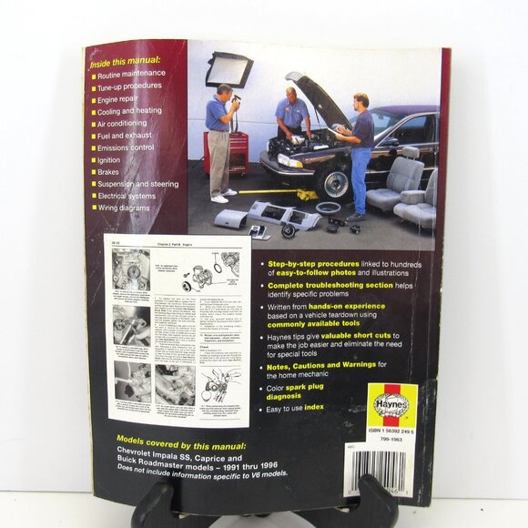 Haynes 24046 Chevrolet Impala SS Caprice 1991 thru 1996 Repair Manual - Picture 9 of 9
